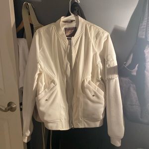 Zara men small white bomber jacket